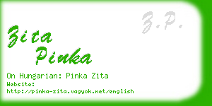 zita pinka business card